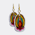02_ARETE BADGE VIRGENCITA 2025 Pair of SAO Virgin of Guadalupe earrings seen from the front