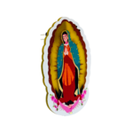 SAO Virgin of Guadalupe badge at an angle, showing its connector pins