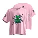 Barrio Pink T-shirt shown from the front and the back