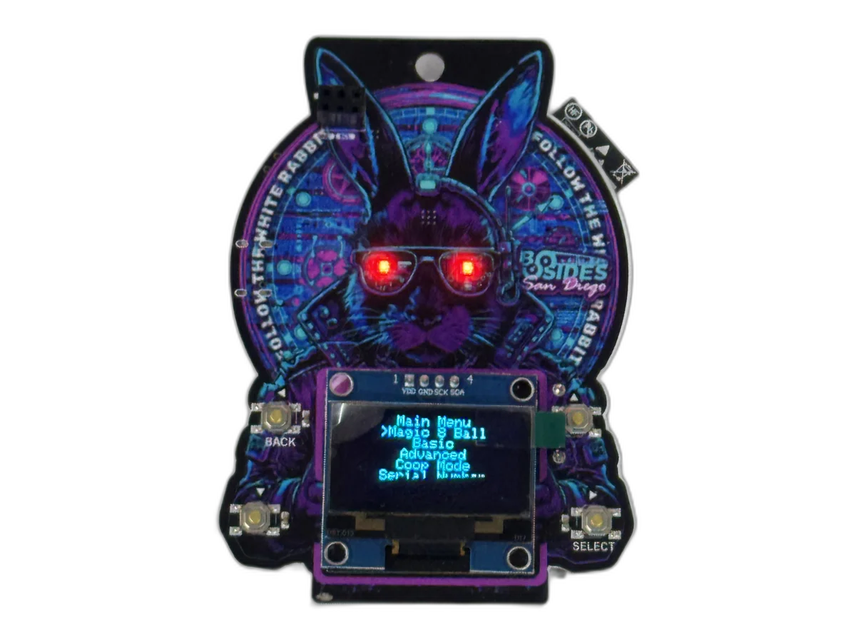 BSides San Diego 2026 electronic badge by Electronic Cats