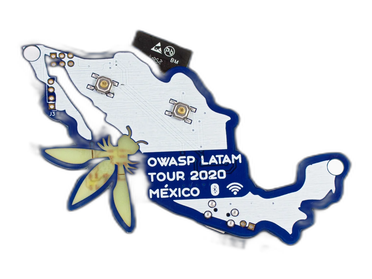 OWASP LATAM Tour 2020 electronic badge by Electronic Cats