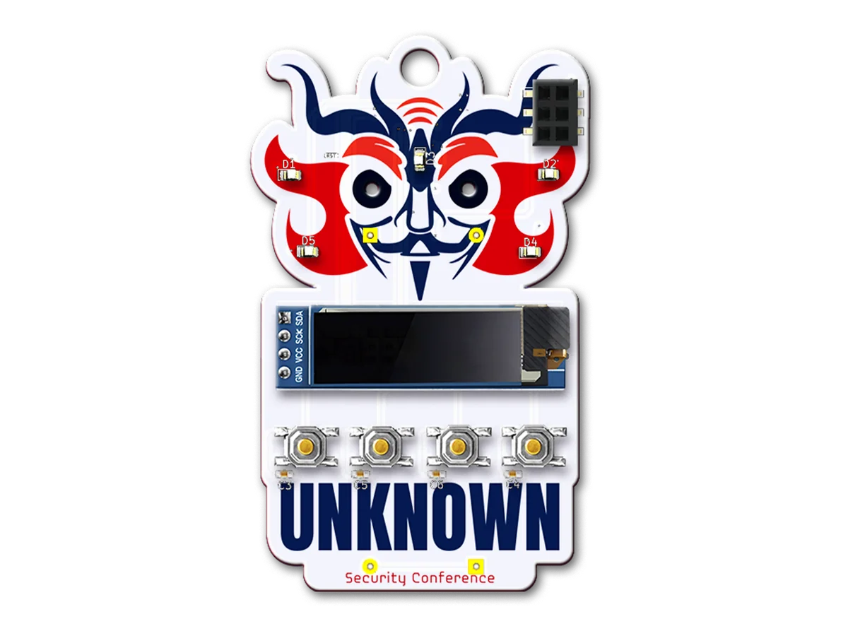 Unknown Security Conference 2025 electronic badge by Electronic Cats
